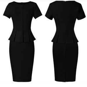 VFSHOW Womens Crew Neck Peplum dress